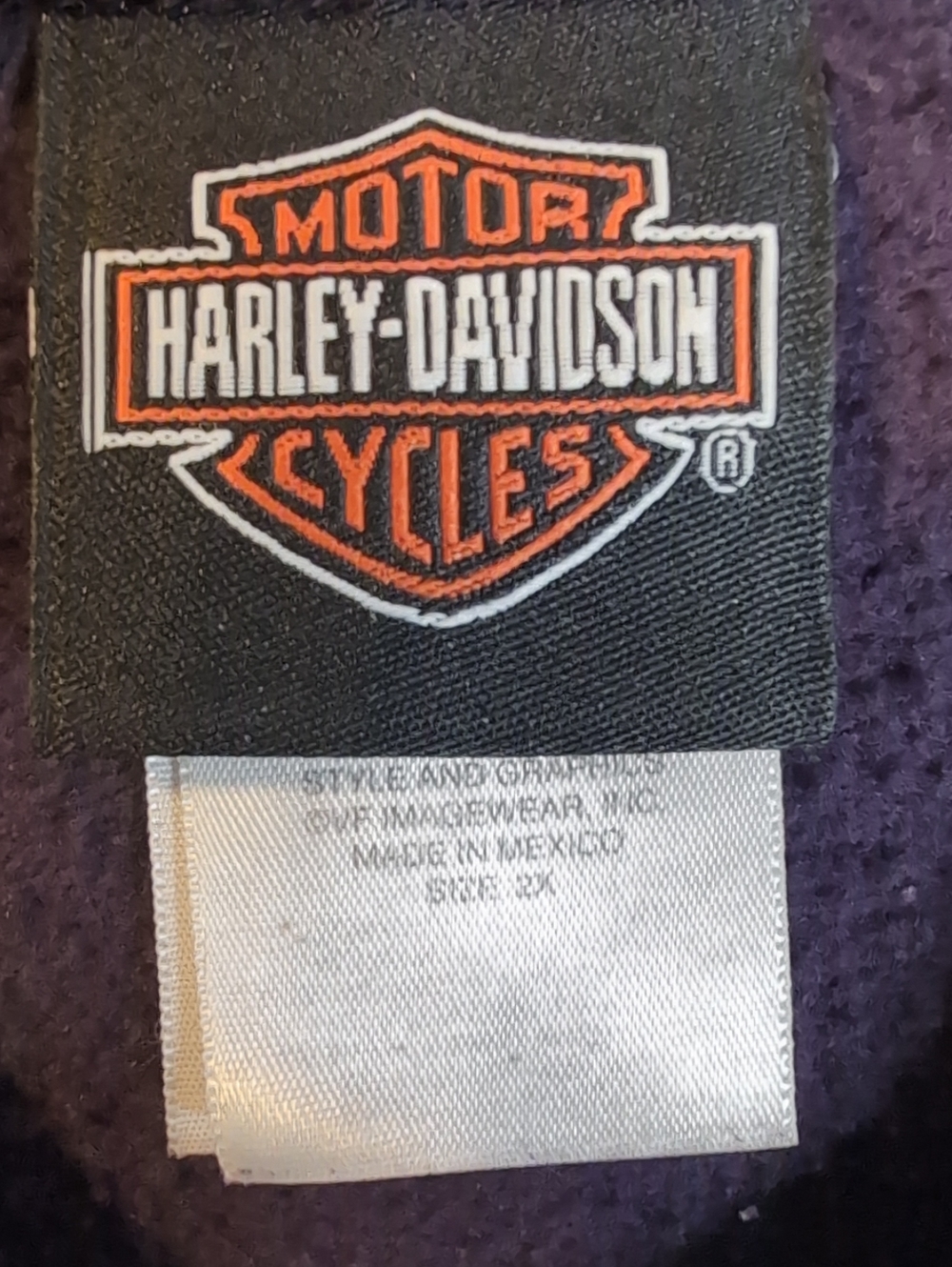2011 Harley Davidson Youngstown, OH Purple hoodie womens 2X - Picture 4 of 7